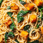 Pumpkin Pasta with Garlic and Spinach Recipe