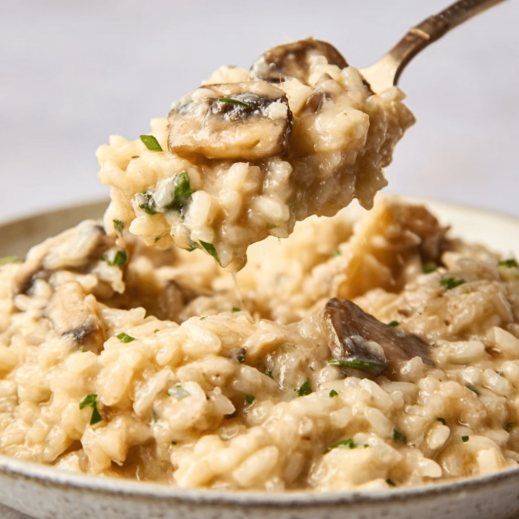 Creamy Chicken and Mushroom Risotto Recipe - Recipe Image