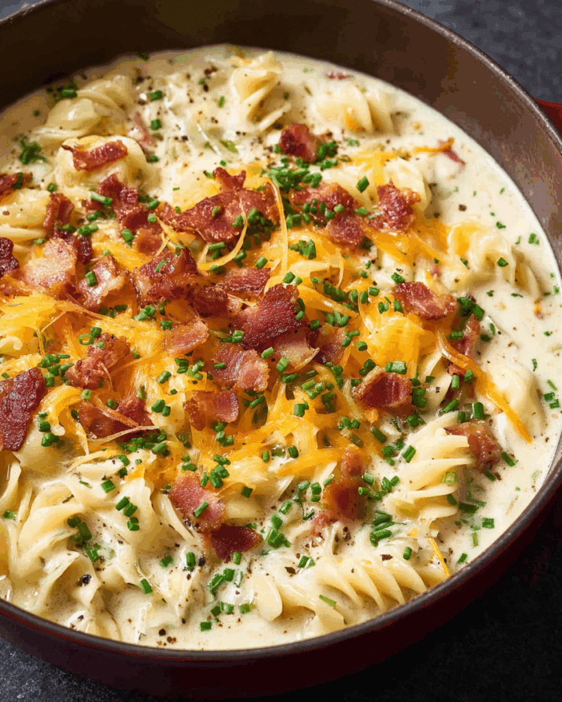 Creamy Chicken Noodle Soup with Pancetta Recipe