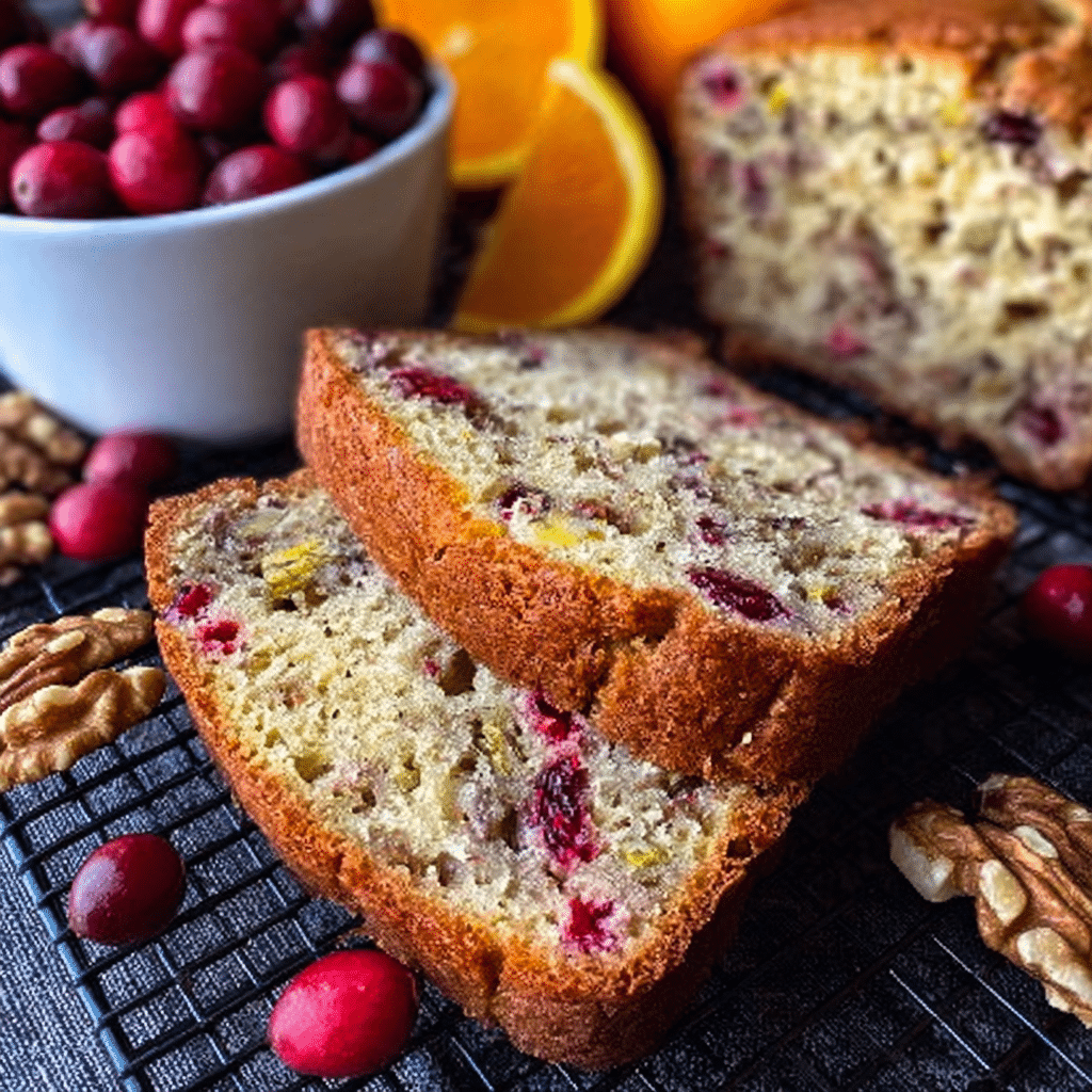 Cranberry Orange Walnut Loaf Recipe - Recipe Image