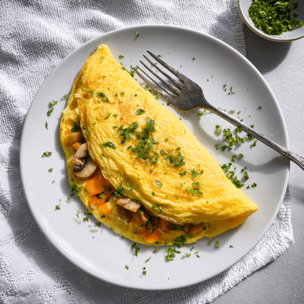 Savory Omelet with Veggies & Cheese Recipe - Recipe Image