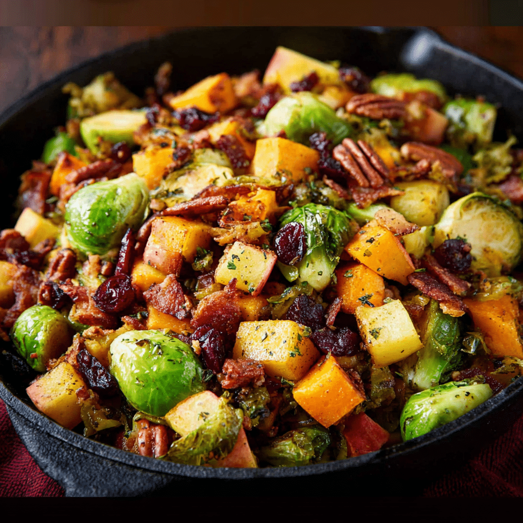One-Pan Apple Cider Chicken and Brussels Sprouts Recipe - Recipe Image