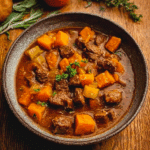 Harvest Harmony Beef & Sweet Potato Stew Recipe