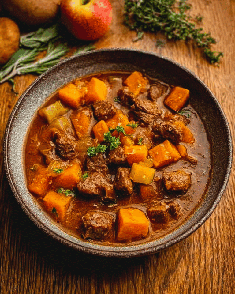 Harvest Harmony Beef & Sweet Potato Stew Recipe