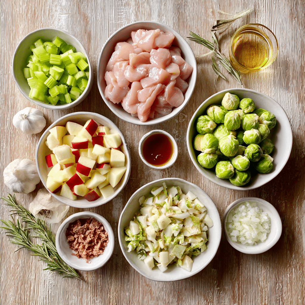 One-Pan Apple Cider Chicken and Brussels Sprouts Recipe - Recipe Image