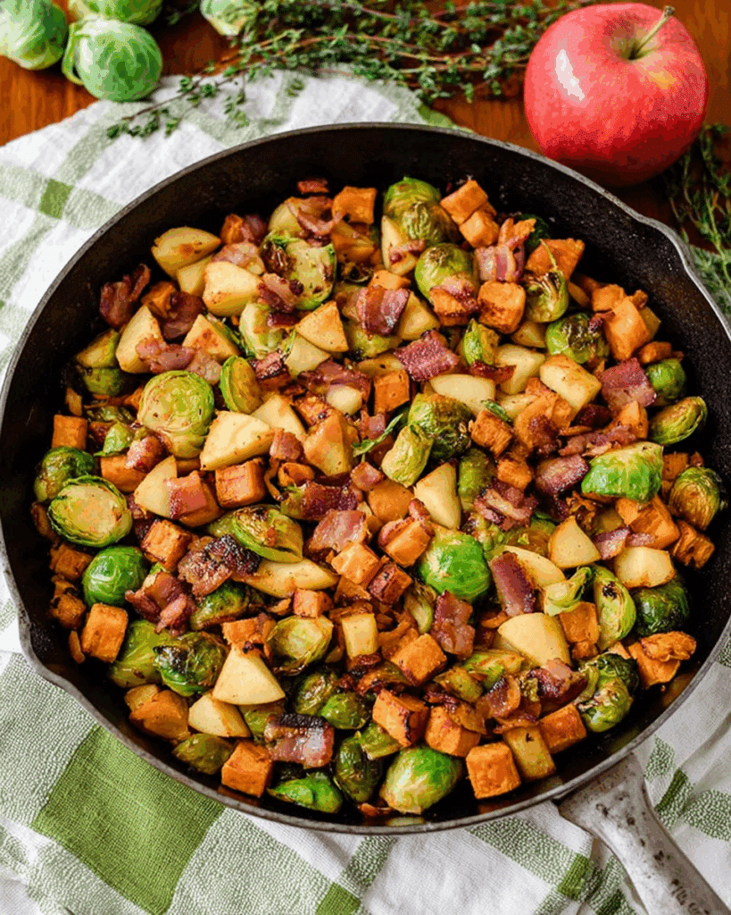One-Pan Apple Cider Chicken and Brussels Sprouts Recipe