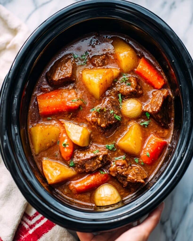 Slow Cooker Beef Tips and Vegetables Recipe