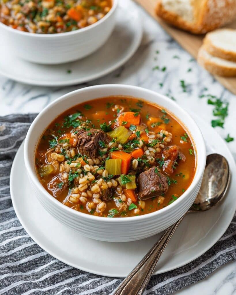 Chunky Beef and Barley Soup Recipe