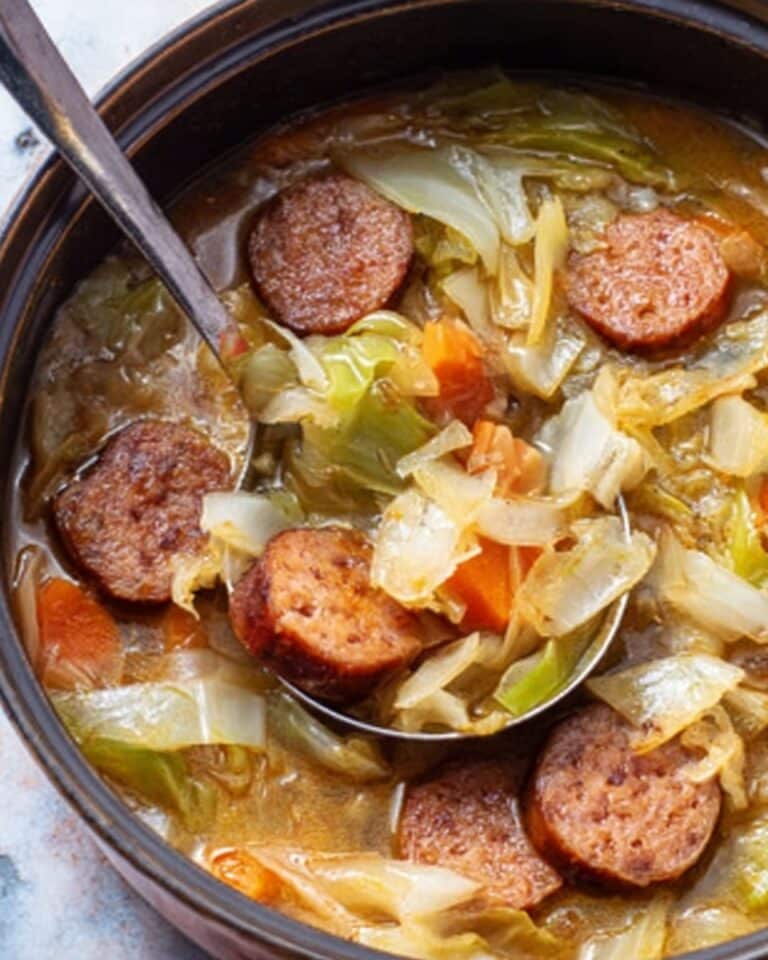 European Cabbage and Sausage Soup Recipe