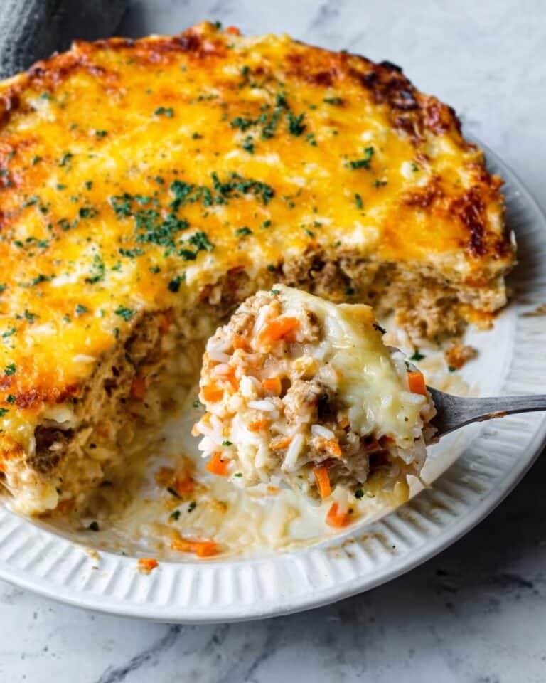 Cheesy Ground Beef Rice Casserole Recipe