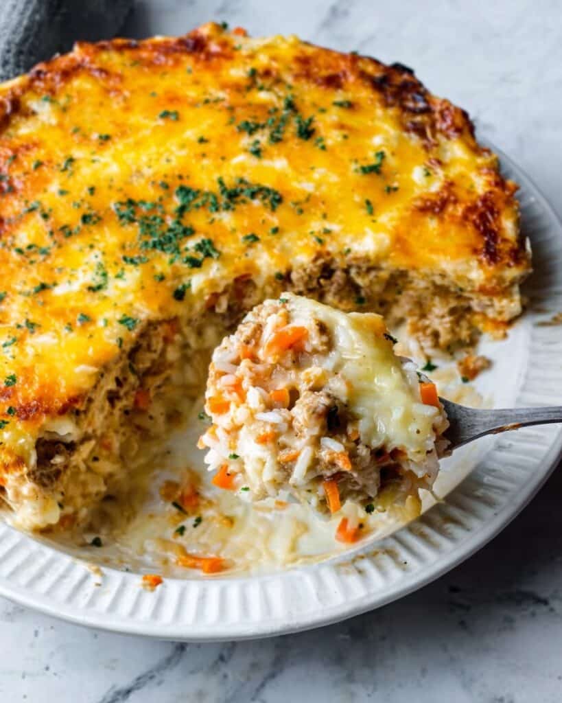 Cheesy Ground Beef Rice Casserole Recipe