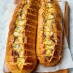 French Dip Pull Apart Bread with Roast Beef, Caramelized Onions, and Au Jus Dipping Sauce Recipe