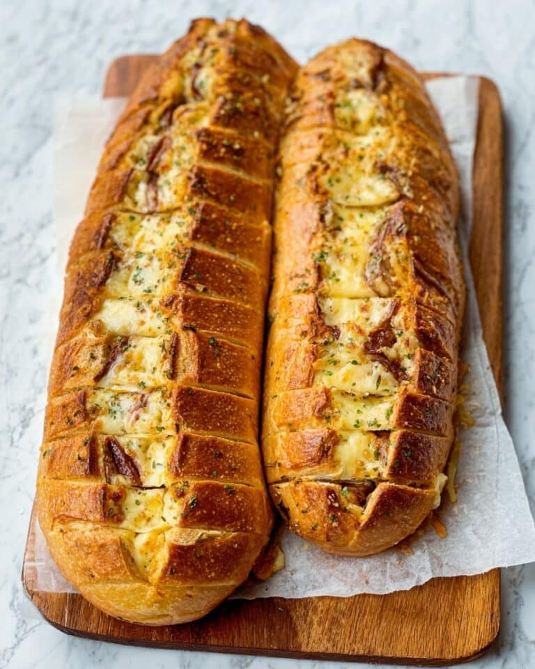 French Dip Pull Apart Bread with Roast Beef, Caramelized Onions, and Au Jus Dipping Sauce Recipe
