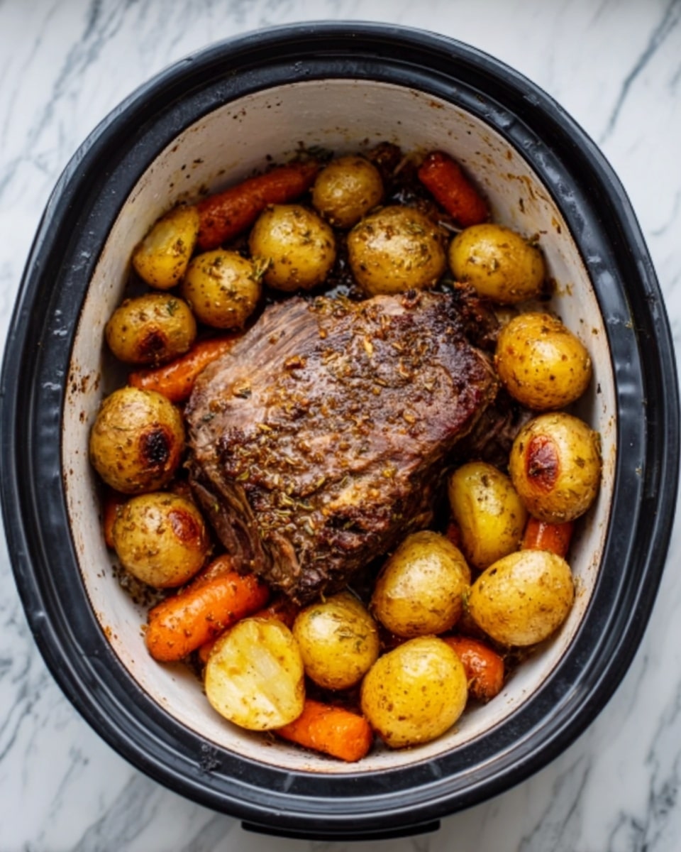 The image shows a black cast iron pan filled with bite-sized pieces of grilled steak. Each piece has dark grill marks on the surface, giving a textured and slightly charred look. The steak pieces are a rich brown color with glossy juices visible on some parts. Small sprigs of fresh green parsley are scattered evenly on top, adding a lively contrast to the deep brown meat. The pan rests on a white marbled surface, which brightens the overall presentation. photo taken with an iphone --ar 4:5 --v 7