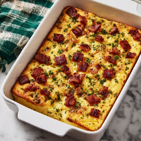 Hearty Breakfast Casserole with Sausage, Hash Browns, and Cheddar Recipe - Recipe Image