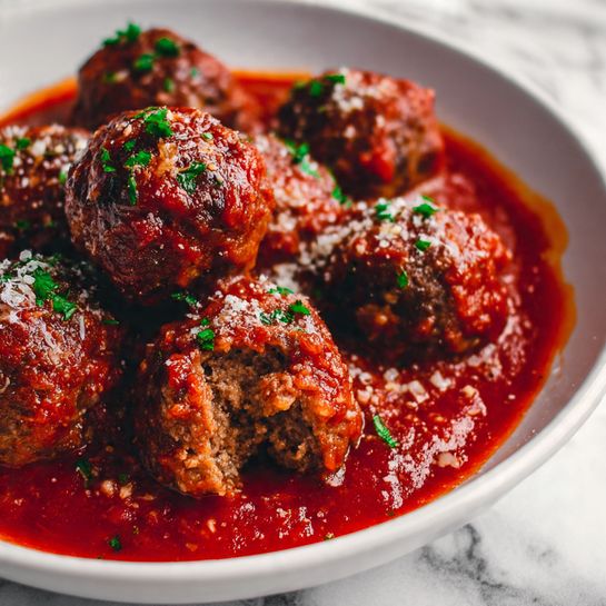 How To Bake Juicy Oven-Baked Meatballs Recipe - Recipe Image