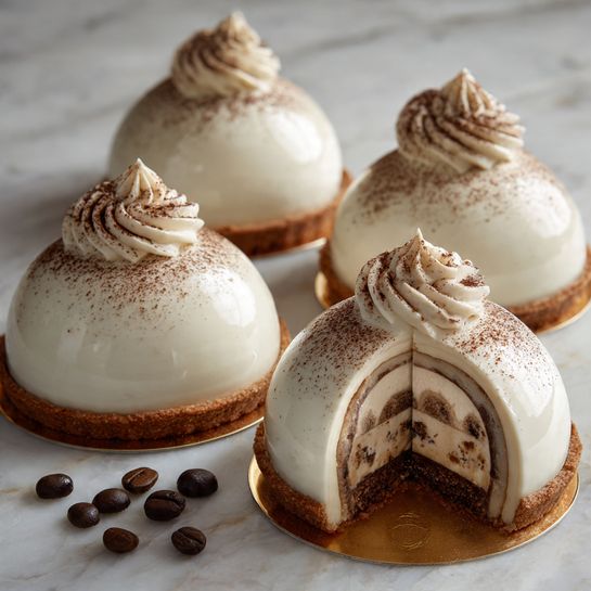 Gingerbread Latte Mousse Domes Recipe - Recipe Image