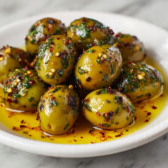 Marinated Olives with Herbs, Garlic & Citrus Recipe - Recipe Image