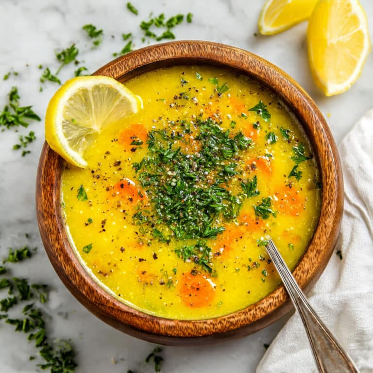 Vegan Lemon Lentil Soup with Turmeric Recipe