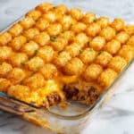 Tater Tot Breakfast Casserole with Sausage and Cheddar Recipe
