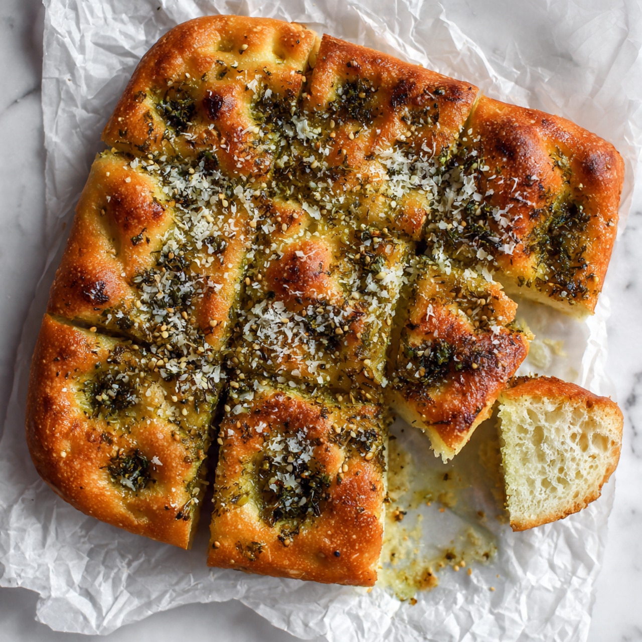 Garlic Herb Focaccia Recipe - Recipe Image