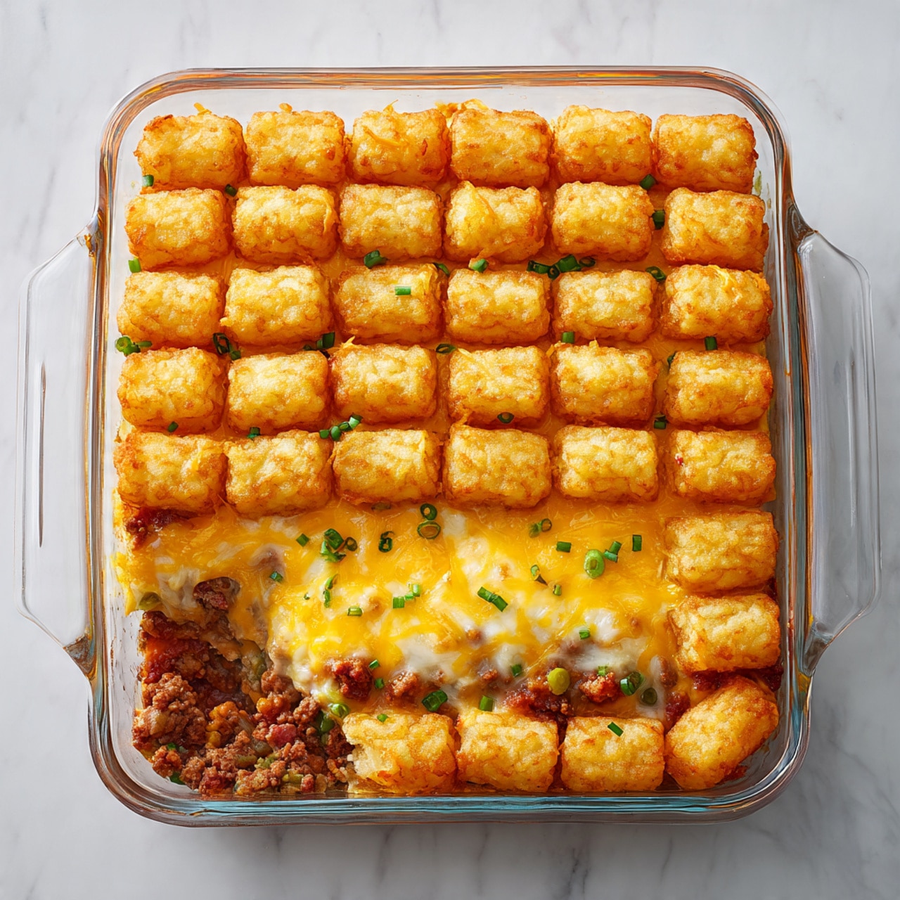 Tater Tot Breakfast Casserole with Sausage and Cheddar Recipe - Recipe Image