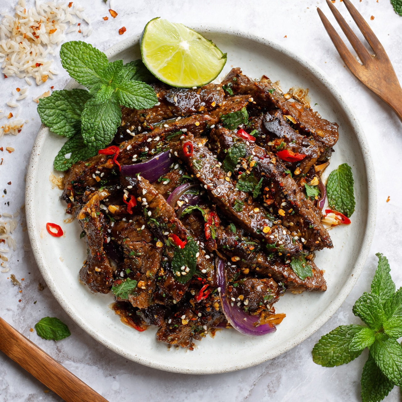 Spicy Grilled Beef Salad (Namtok Nuea) Recipe