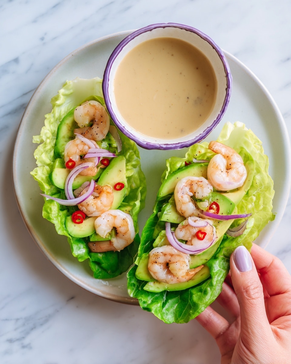 The image shows a white oval plate with four green lettuce leaves placed evenly on it. On top of each leaf, there is a layered mixture of finely shredded orange carrots, small pieces of cooked chicken, and sliced white mushrooms. The colors contrast nicely with the bright green lettuce and the textured mix of orange, beige, and white on top. The background is a white marbled surface, and the lighting makes the colors look fresh and natural. photo taken with an iphone --ar 4:5 --v 7