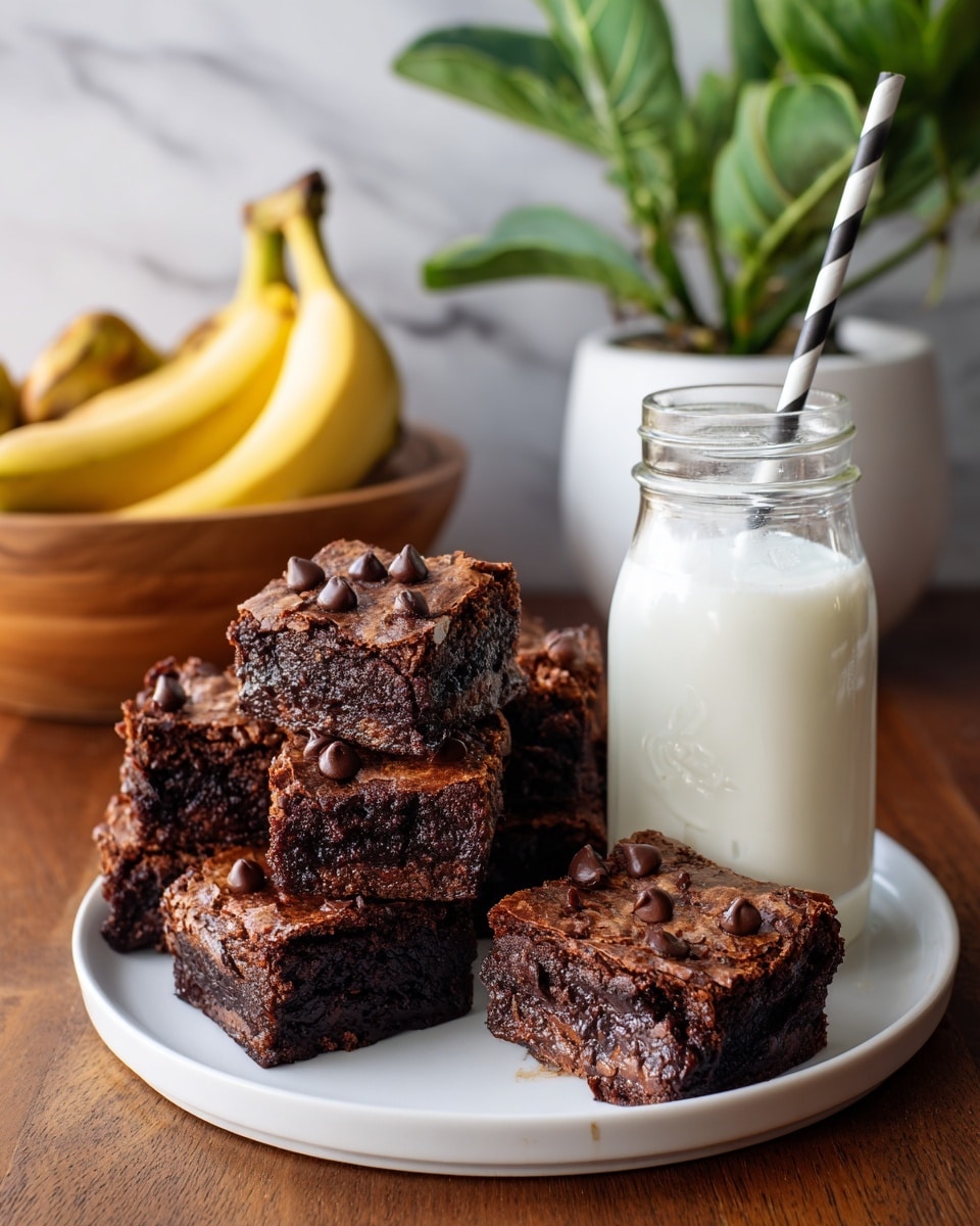 The image shows a stack of thick chocolate brownies arranged on white parchment paper over a white marbled surface. The brownies are cut into square layers, revealing a dense and moist interior with a slightly cracked top layer that looks dry and crumbly. The top layer is a rich dark brown with a shiny, slightly textured surface, while the inside is a deeper, almost blackish brown indicating fudgy texture. In the front, two smaller brownie pieces are separated from the main stack, showing multiple layers of fudgy and baked textures. A woman's hand is gently holding one brownie piece from the side. In the background, there is a blurred white cup and other indistinct white objects. Photo taken with an iphone --ar 4:5 --v 7