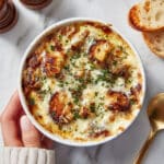 French Onion Soup with Croutons and Melted Cheese Recipe