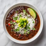 Spicy Black Bean Soup with Lime, Cilantro, and Avocado Recipe