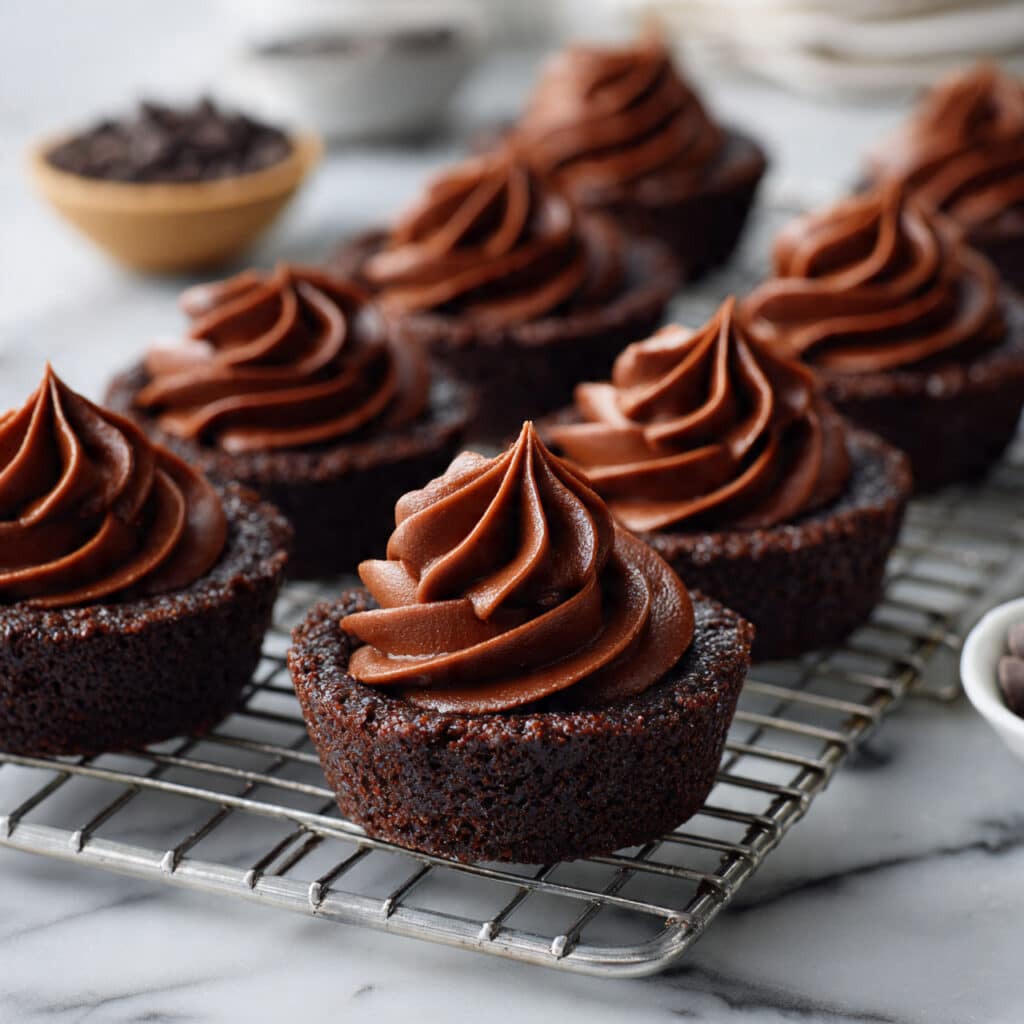 Brownie Bites with Whipped Caramel Ganache Recipe