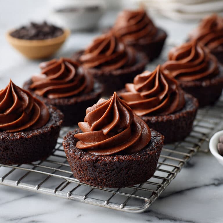 Brownie Bites with Whipped Caramel Ganache Recipe