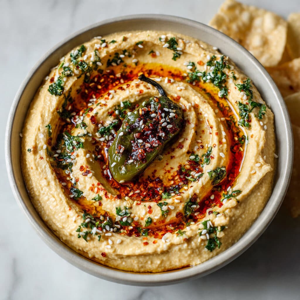 Spicy Roasted Jalapeño Cowboy Cream Cheese Dip with BBQ Swirl Recipe