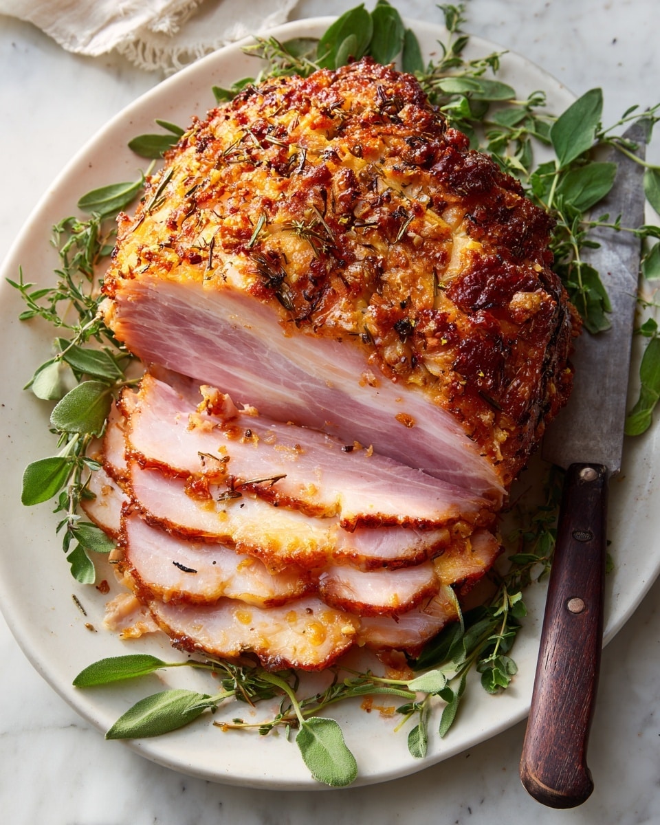 Mustard Herb Baked Ham Recipe