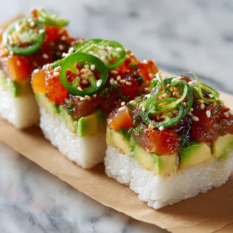 Spicy Tuna and Avocado Crispy Rice Bites Recipe