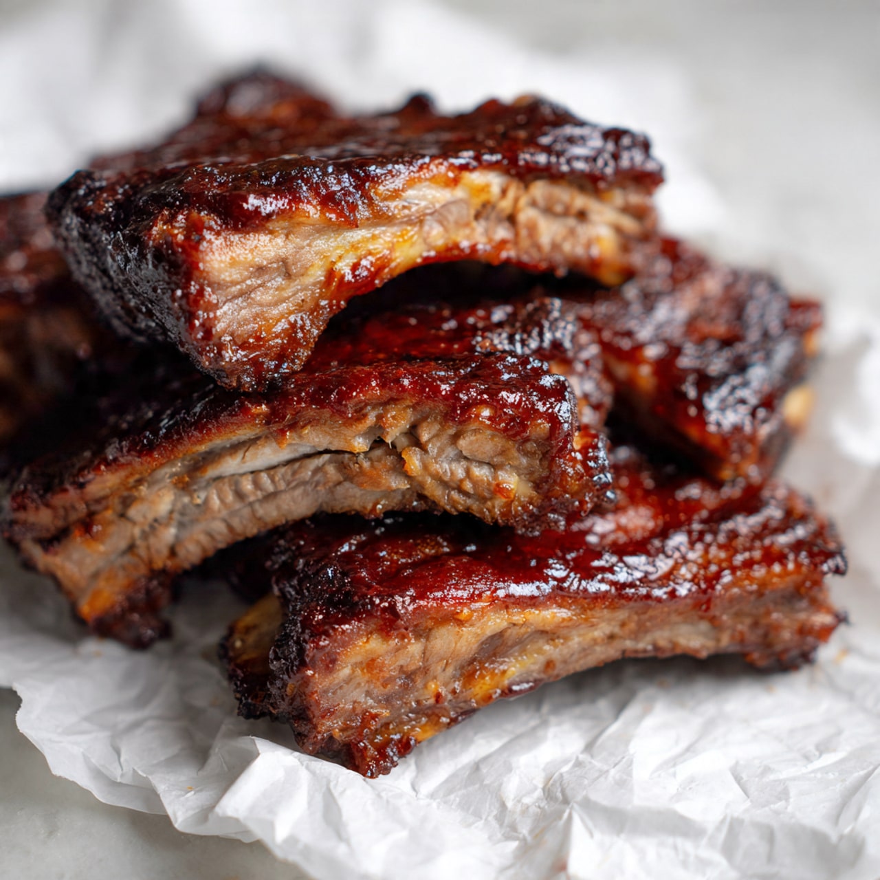 Print On Rib Slow Cooker Baby Back Ribs with Caramelized BBQ Sauce