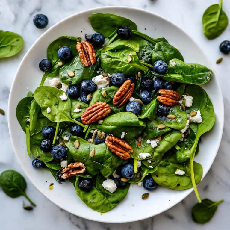 Blueberry Spinach Salad with Feta and Nuts Recipe
