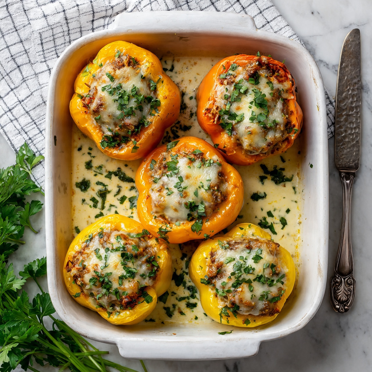 Baked Lasagna Stuffed Peppers Recipe