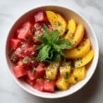 Easy Summer Peach Watermelon Salad Recipe
