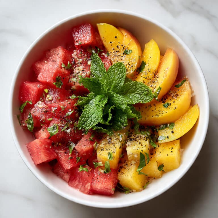 Easy Summer Peach Watermelon Salad Recipe
