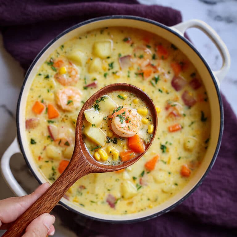 Shrimp, Bacon, and Corn Chowder with Potatoes Recipe