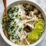 Ginger Lime Chicken and Mushroom Soup with Cilantro Rice Recipe