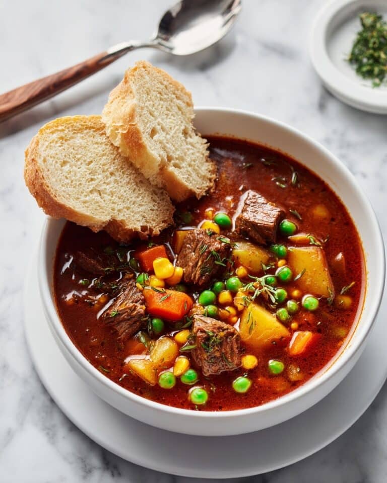 Hearty Beef Soup with Vegetables and Rich Broth Recipe