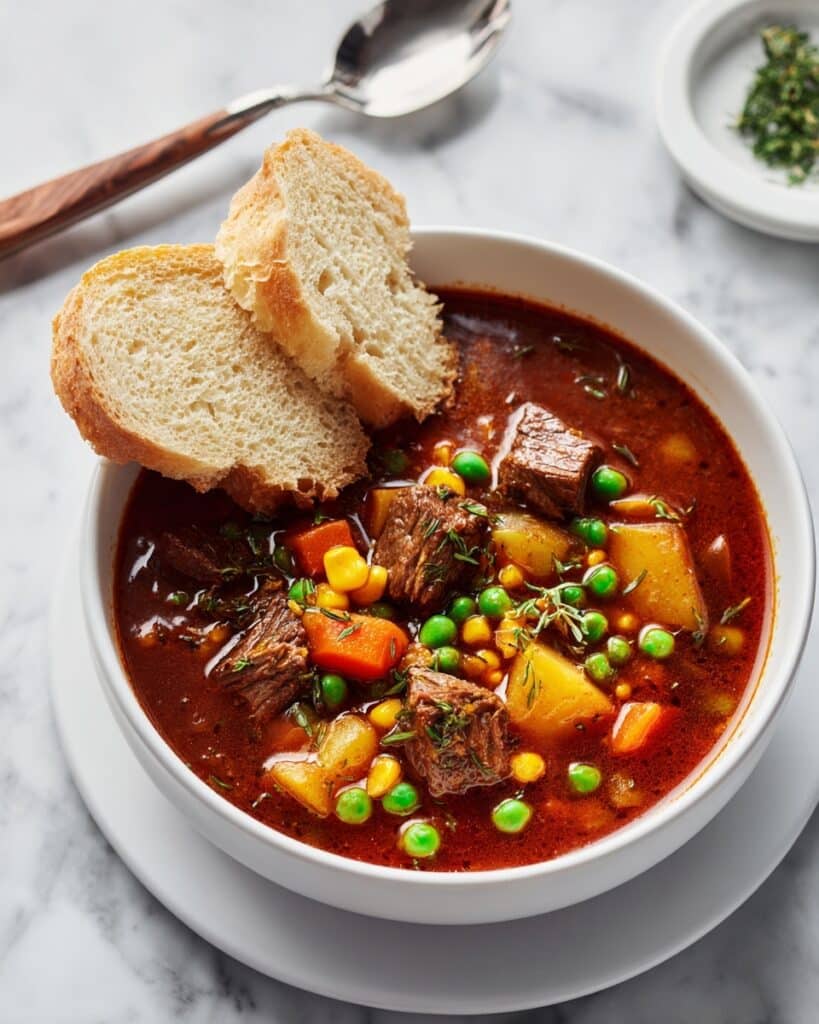 Hearty Beef Soup with Vegetables and Rich Broth Recipe