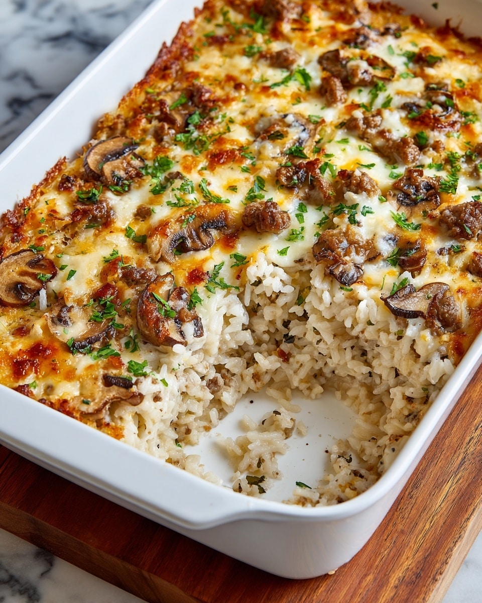 Steak and Mushroom Baked Rice Recipe