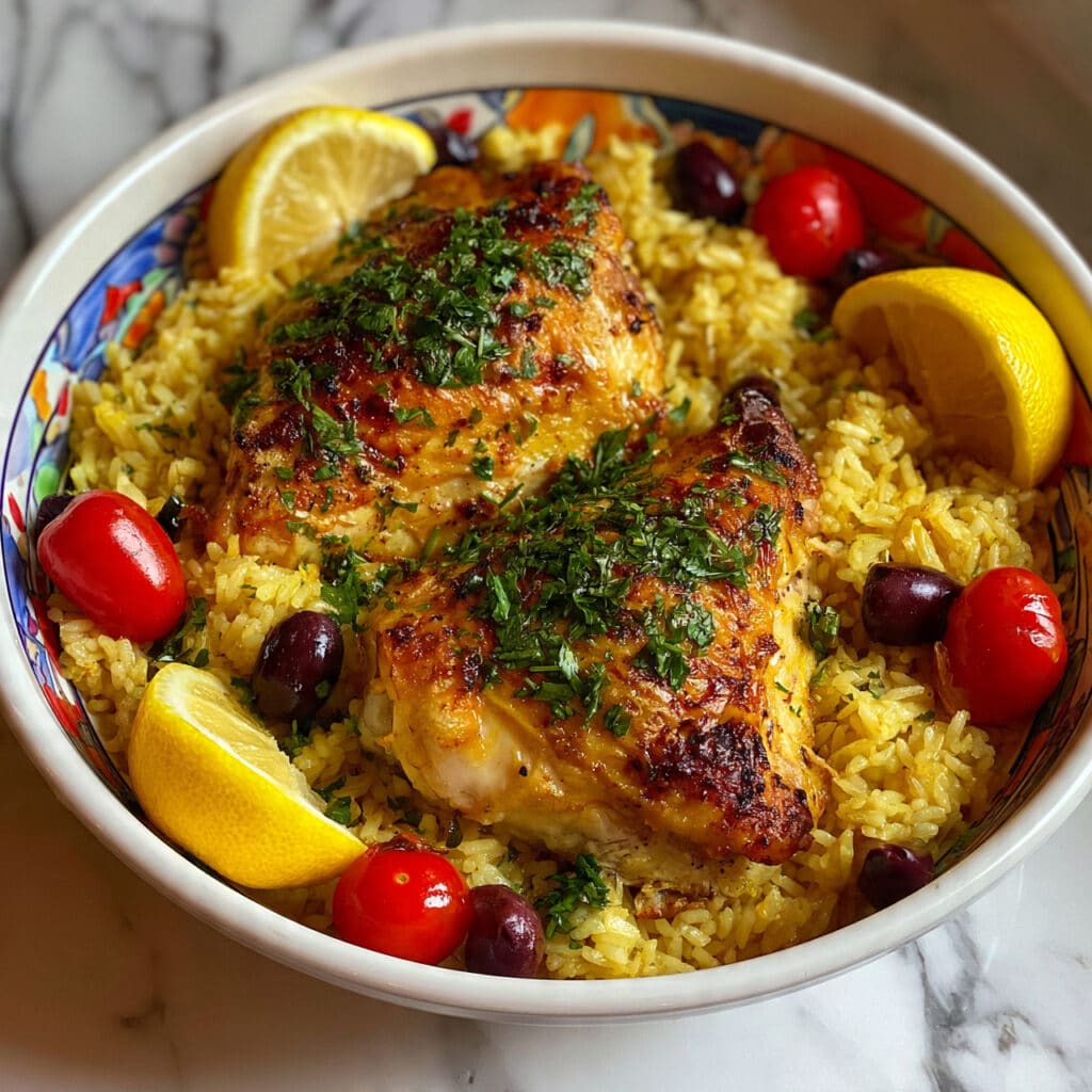 Mediterranean Chicken and Rice Bake Recipe