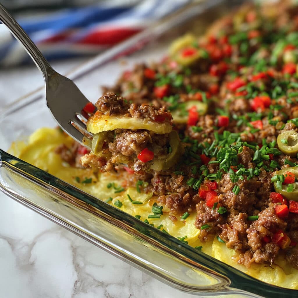 Southern Five Layer Beef Casserole Recipe