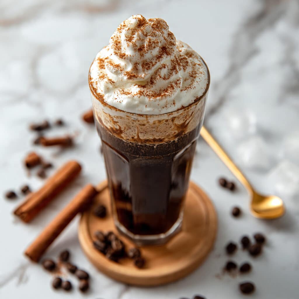 Iced Cinnamon Latte with Carob Syrup Recipe