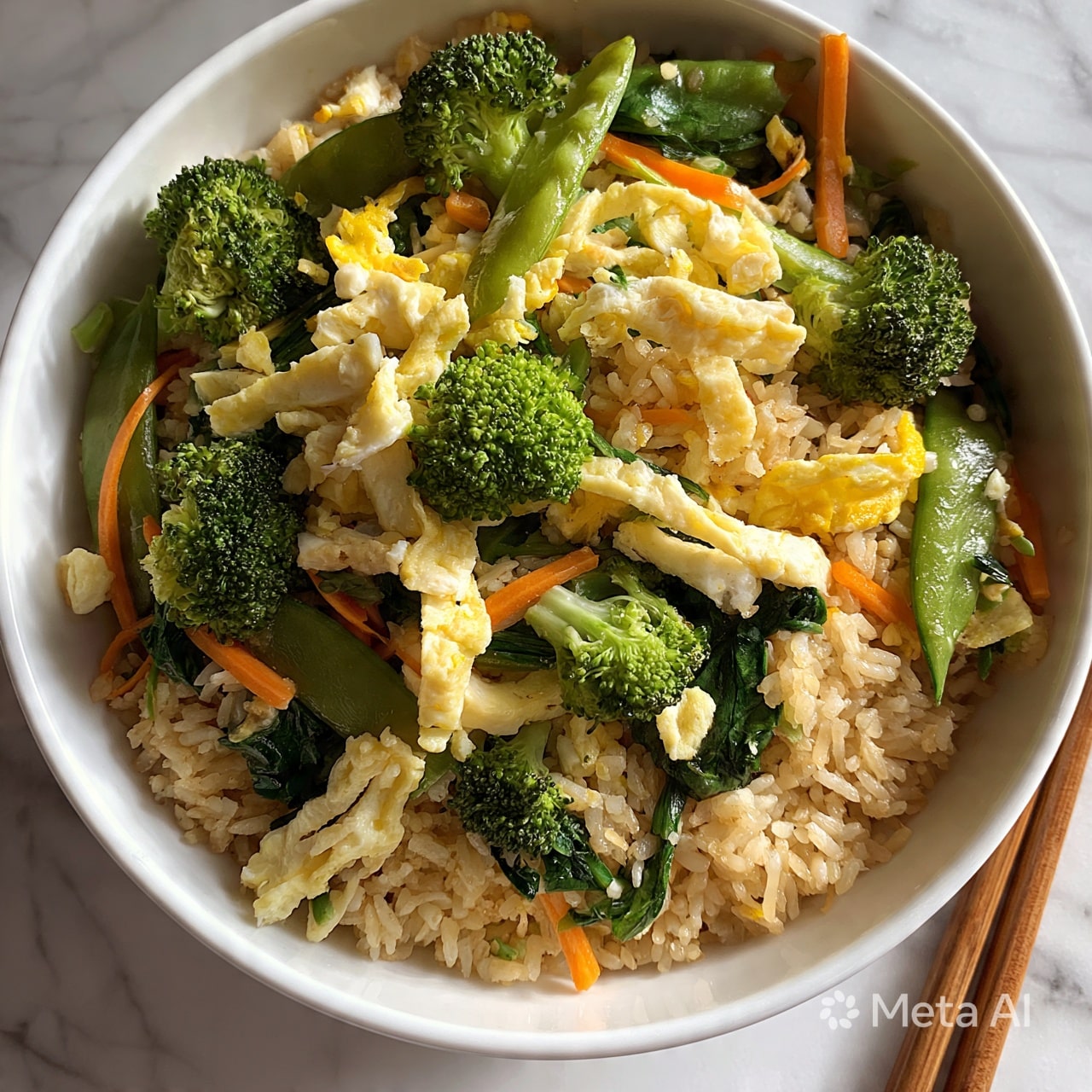 Healthy Egg Fried Rice with Brown Rice and Vegetables Recipe